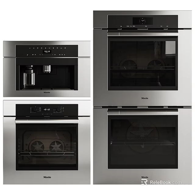 Modern BOSCH Kitchen Appliances With Stainless Steel Oven And Coffee Machine 3d model 