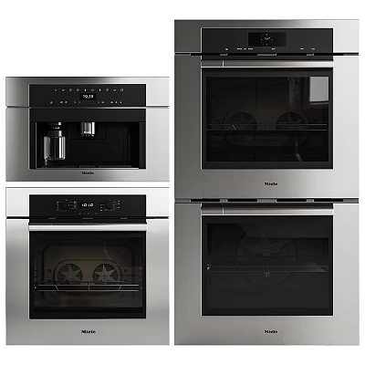 Modern BOSCH Kitchen Appliances With Stainless Steel Oven And Coffee Machine 3d model