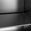 Modern Minimalist Decorative Cabinet With Three Tall Units Metal Frame And Wooden Shelves