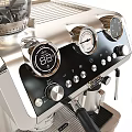 Stainless Steel Espresso Machine With Digital Display Gauges And Knobs For Modern Kitchen