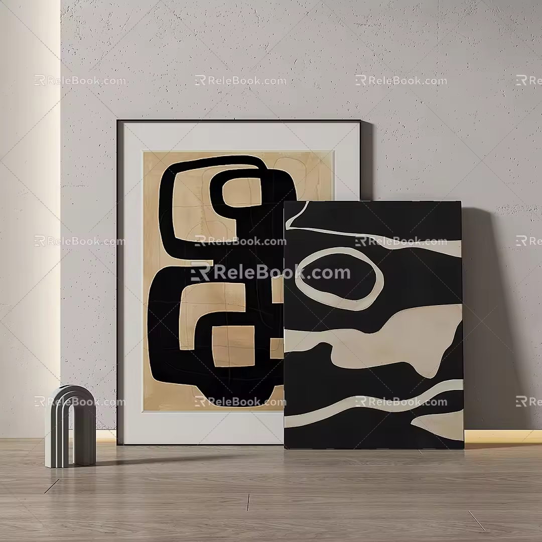 Simple abstract decorative painting 3d model