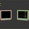 Animal Medical Monitor Displaying ECG Readings And Vital Signs Data
