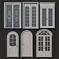 Decorative Home Doors and Windows Featuring Arch and Panel Designs 3d model