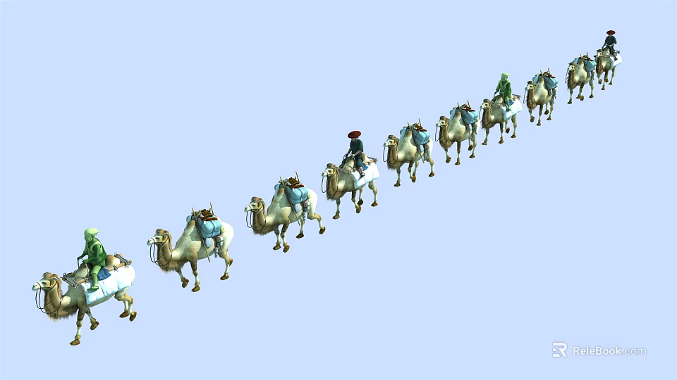 Reptiles Marching In Line Through Natural Arid Habitat Environment 3d model 