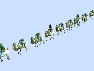 Reptiles Marching In Line Through Natural Arid Habitat Environment 3d model