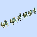 Reptiles Marching In Line Through Natural Arid Habitat Environment
