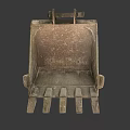 Old Excavator Bucket With Worn Metal Surface And Toothed Bottom Structure 3d model