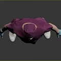 Man in Purple Scrubs with Surgical Cap Face Mask and Blue Gloves