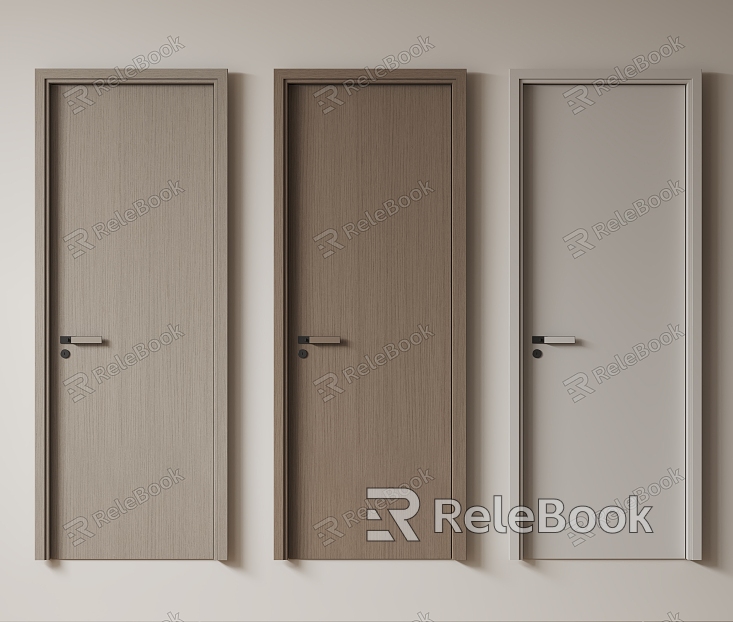 Modern Minimalist Single Door Room Door Bedroom Door Handler Door Flat Door Solid Wooden Door Kitchen Toilet Door model