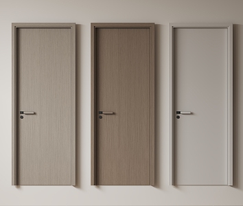 Modern Minimalist Single Door Room Door Bedroom Door Handler Door Flat Door Solid Wooden Door Kitchen Toilet Door 3d model