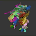 Detailed Mechanical Robot Character With Quadruped Legs And Cannon Featuring Metallic Structure