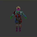 Tactical Armored Human Character 3D Model Standing With Military Gear And Helmet