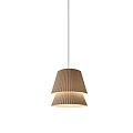 Modern Pleated Double Layer Beige Pendant Light with Fabric Shade Design 3d model