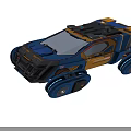 Futuristic Concept Car With Blue Orange Lighting And Aerodynamic Tech Body Design