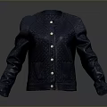Stylish Dark Blue Denim Jacket With Diamond Quilting And Button Details