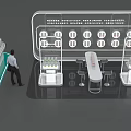 Modern Display Cabinet Display Board Nakajima Booth Display Area Nakajima Column 3d model