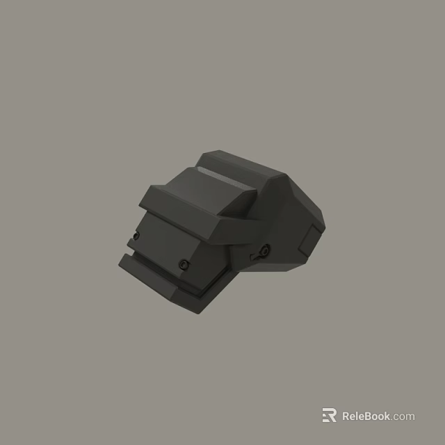 Black Mechanical Component 3D Rendered Design With Detailed Structure And Industrial Features 3d model 
