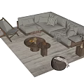 Multiplayer Sofa Coffee Table Side Table Low Table Ornaments Sofa Chair Leisure Chair Pillow Corner Sofa Ornaments Carpet 3d model