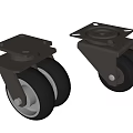 Heavy Duty Commercial Equipment Casters With Black Double Wheels And Mounted Base