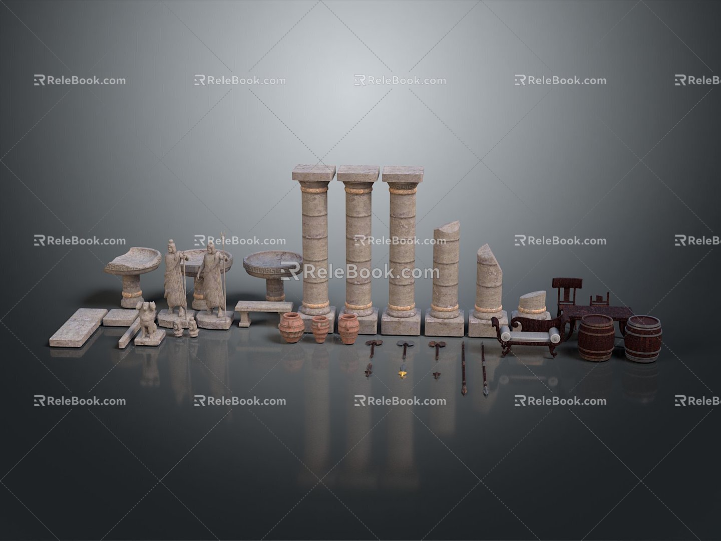 Columns Stone Columns Stone Columns Old Columns Roman Columns Roman Columns Classical Columns Greek Columns 3d model