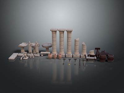 Columns Stone Columns Stone Columns Old Columns Roman Columns Roman Columns Classical Columns Greek Columns 3d model