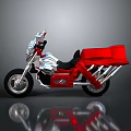 Red Motorcycle Toy Model With Silver Accents Black Seat And Red Side Box