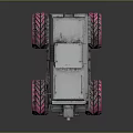 Rugged Off Road Terrain With Futuristic Vehicle And Large Pink Tires