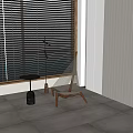 Inflatable Hammock Chair In Bright Indoor Space With Window Blinds And Side Table