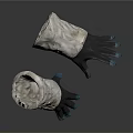 Durable Protective Gloves With White Cuff Black Palm And Blue Fingertips For Safety Use