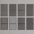Gray Wall Panels With Various Textured Patterns And Different Design Styles 3d model