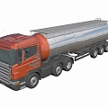 Oil tanker chemical transport truck pulling oil truck 3d model