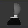 Modern Crystal Light Bulb Design With Reflective Surface And Black Base Stand