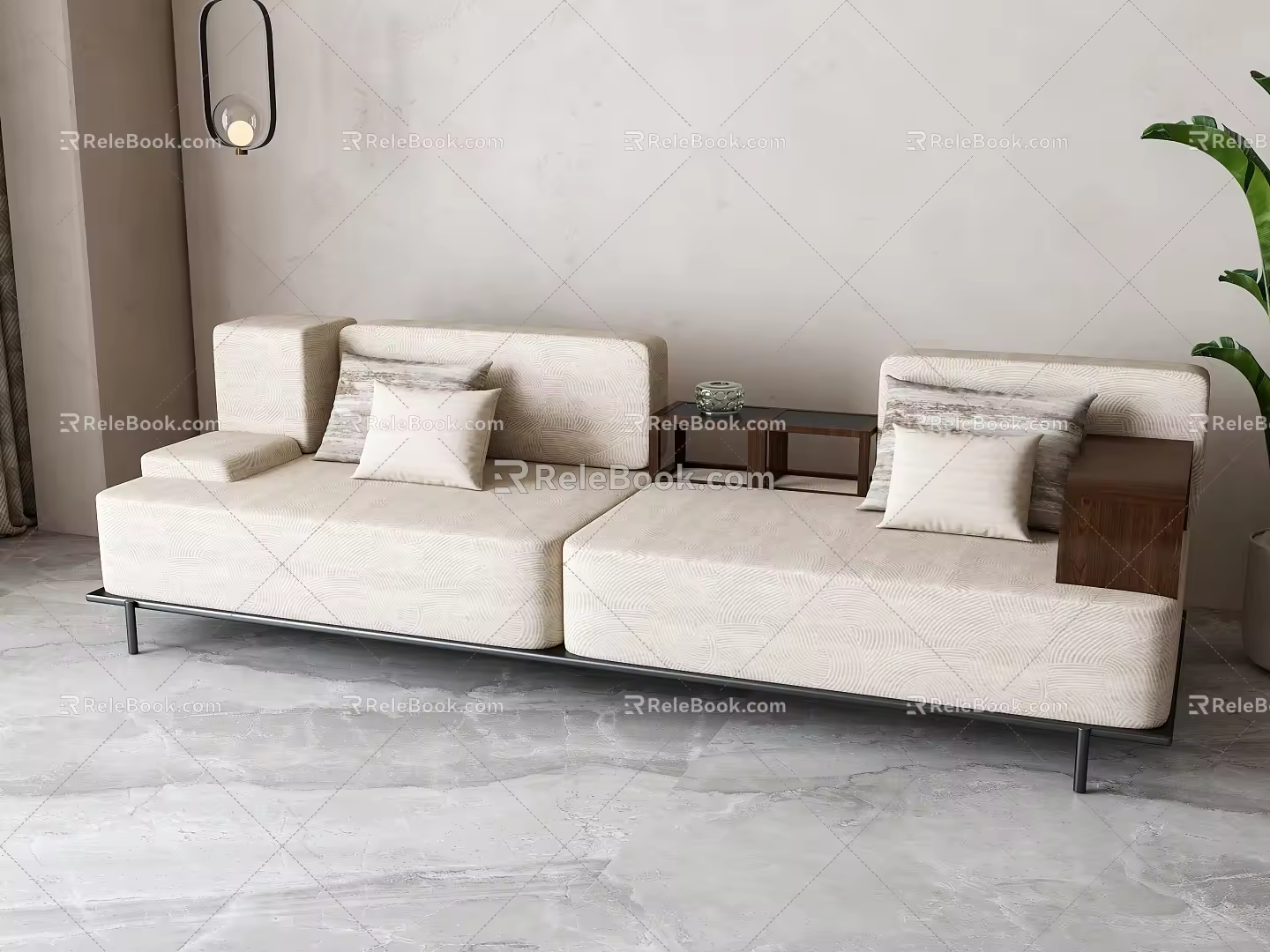 Modern double sofa 3d model