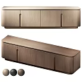 Elegant Modern Wooden Dresser with Curved Top and Minimalist Drawers