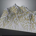 3D Snow Covered Mountain Terrain Featuring Detailed Range And Textured Surface Model 3d model
