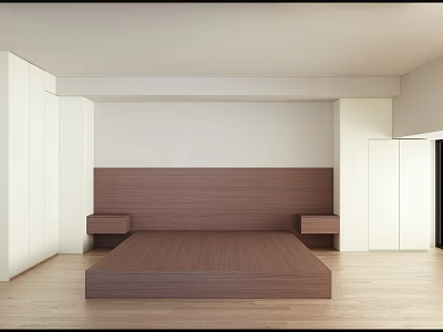 Master Bedside Background Wardrobe Bed Box 3d model
