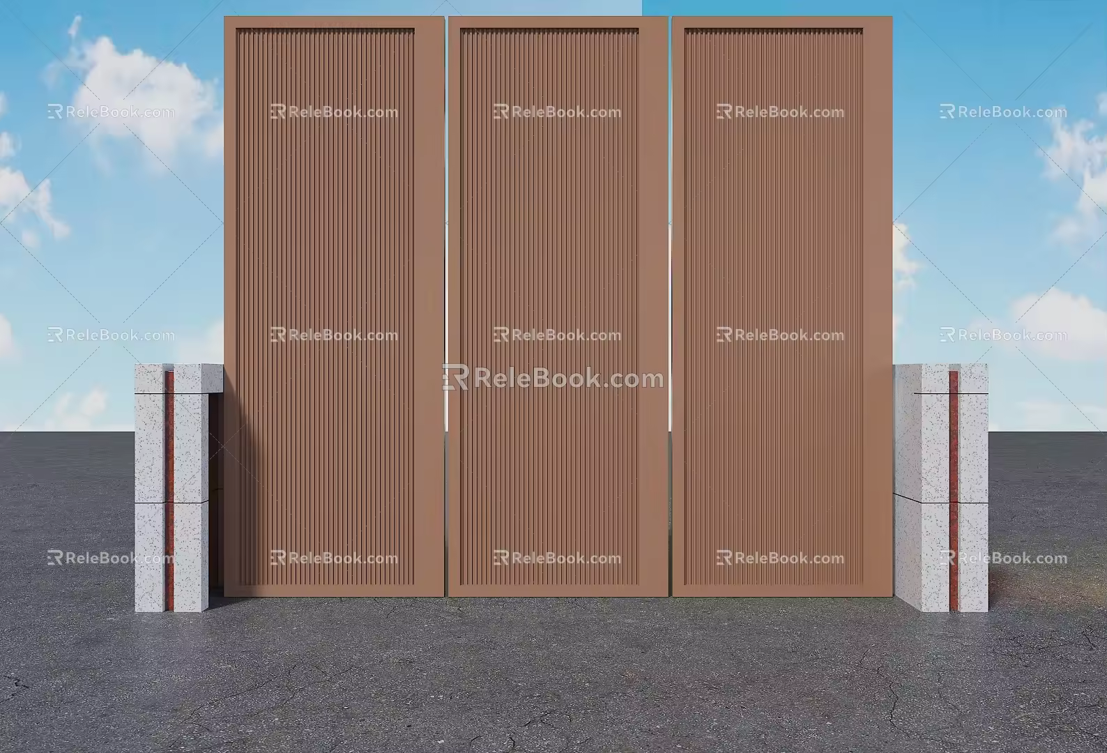 Villa gate renderings 3d model