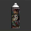 Colorful Graffiti Spray Can With Artistic Design And Vibrant Patterns