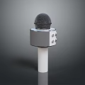 Professional Studio Microphone With Silver Control Panel And White Base Stand