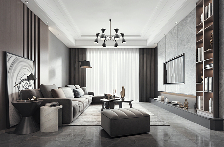 modern living room 3d model