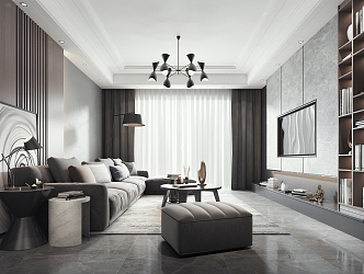 modern living room 3d model