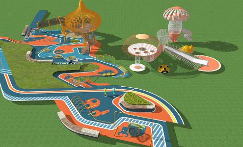 Modern amusement equipment children's playground equipment creative slide 3d model