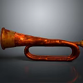 Vintage Copper Colored Horn with Curved Design and Rustic Texture as Practical Household Item