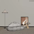 Quiet many people sofa clouds sofa 3d model
