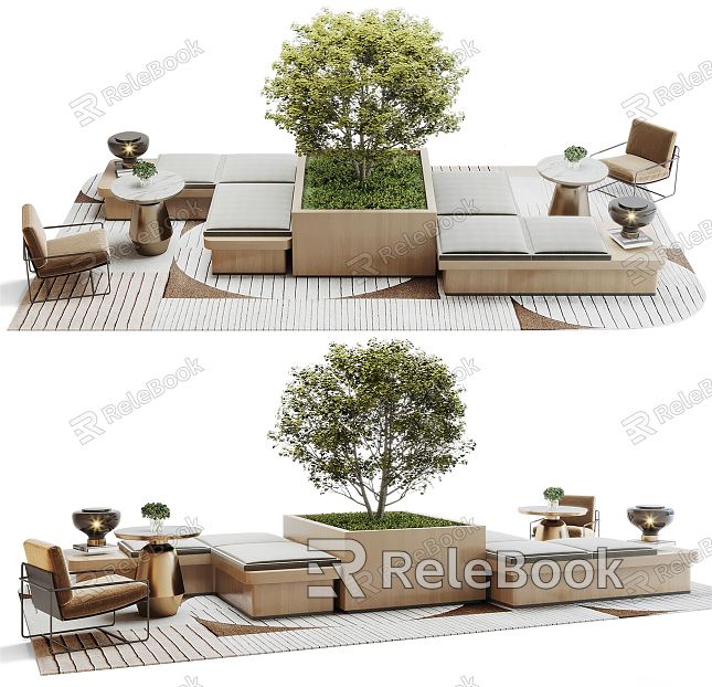 Modern Outdoor Sofa Landscape Seat Outdoor Roof Courtyard Seat Sofa Villa Courtyard Seat Sofa Flower Pool model