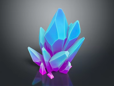 Blue Purple Stone Crystal Cluster With Wooden Base For Home Decor Accent 3d model