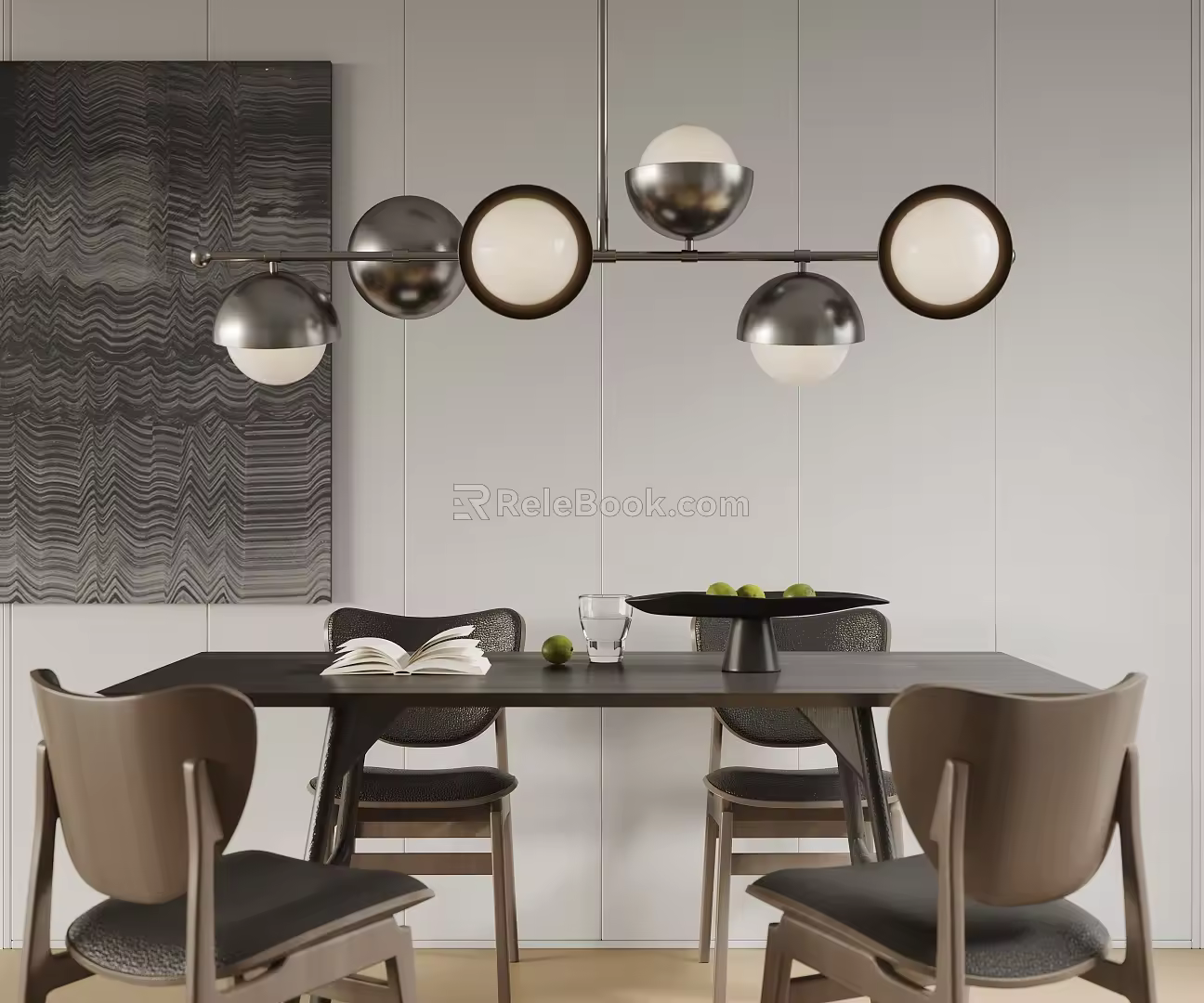 Dining table and chair combination 3d model