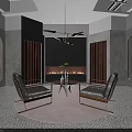 Modern Clothing Store Interior With Black Clothes Mannequin Clothing Racks And Green Plant