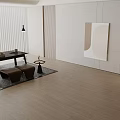 Modern Dark Wood Office Desk With Minimalist Furniture Decor For Bright Comfortable Home Working Space