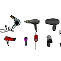 Household Hair Dryers in Various Styles and Colors for Daily Use